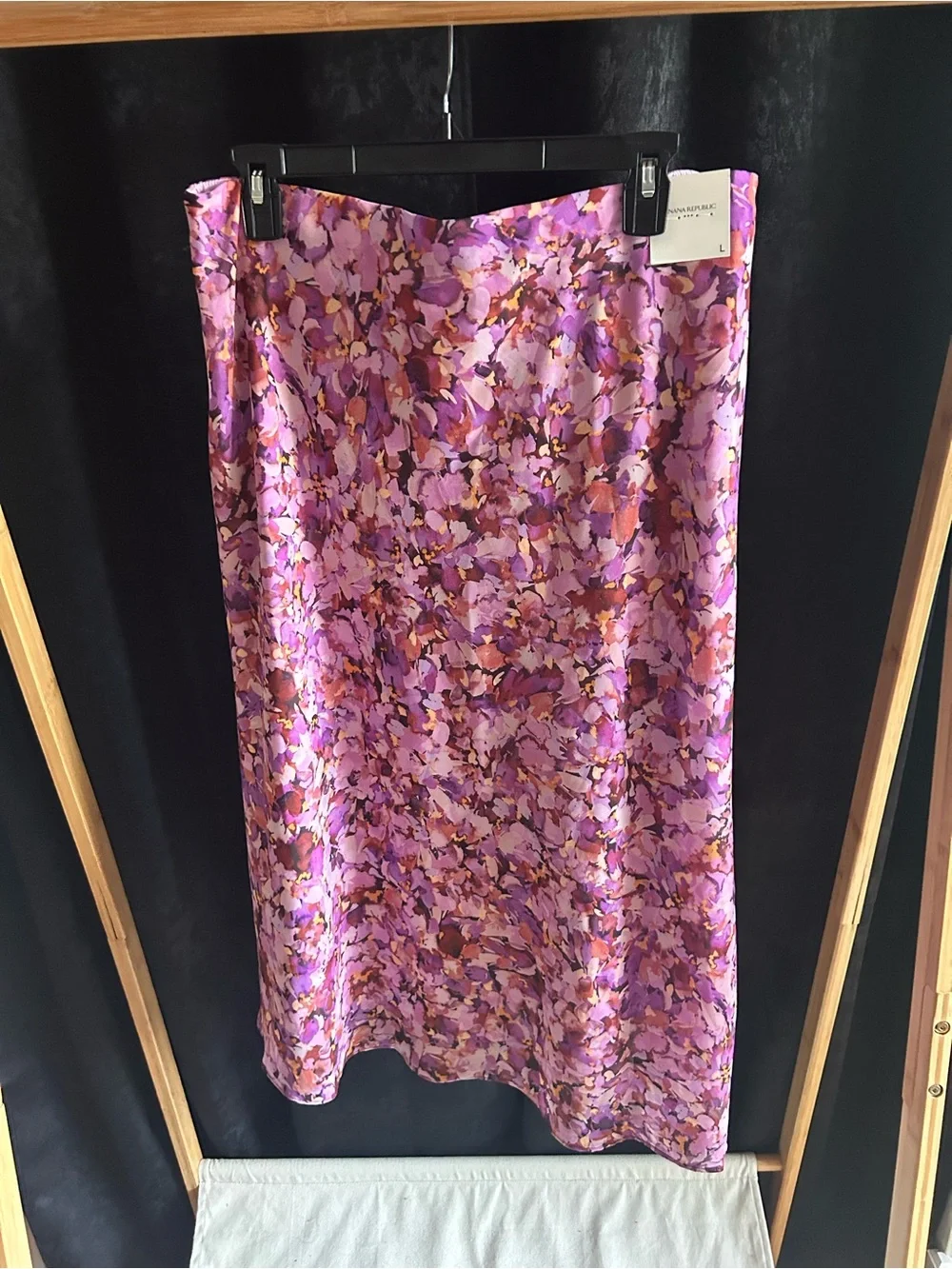 Banana Republic Pink and Purple Floral Midi Skirt